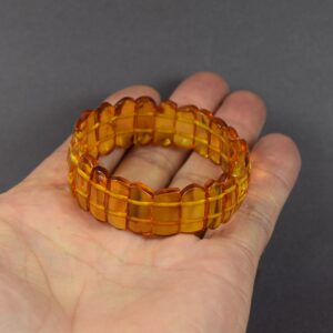 Elegantiška gintarinė apyrankė iš medaus spalvos gintaro - Image 3