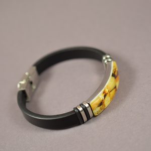 Odinė apyrankė su gintaro mozaika - Image 3