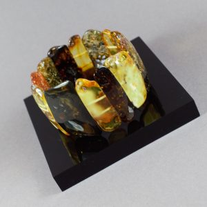 Plati gintarinė apyrankė iš naturalios formos gintaro gabalėlių - Image 4