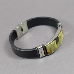 Odinė apyrankė su gintaro mozaika „Modern Amber“ - Image 2