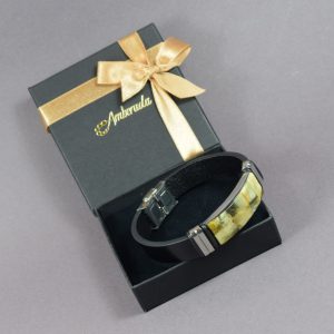 Odinė apyrankė su gintaro mozaika „Modern Amber“ - Image 4