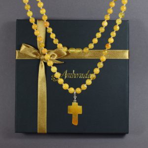 Gintarinis Kryželis Pakabukas su gintariniu vėriniu – Išskirtinis Papuošalas ✝️ - Image 5