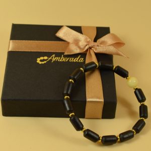 Gintarinė apyrankė iš juodo ir šviesaus Baltijos gintaro AB0169 - Image 3