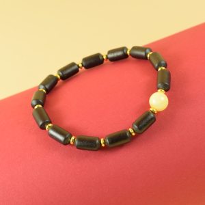 Gintarinė apyrankė iš juodo ir šviesaus Baltijos gintaro AB0169 - Image 2