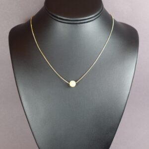Gintarinis pakabukas „Pieno Lašas“ su paauksuota minimalistine grandinėle ✨ - Image 4