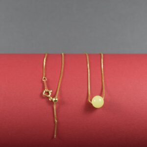 Gintarinis pakabukas „Pieno Lašas“ su paauksuota minimalistine grandinėle ✨ - Image 3