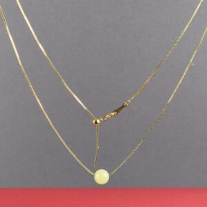 Gintarinis pakabukas „Pieno Lašas“ su paauksuota minimalistine grandinėle ✨ - Image 2