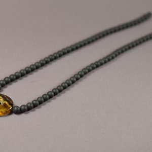 Gintariniai karoliai su apvaliu pakabučiu - Image 3
