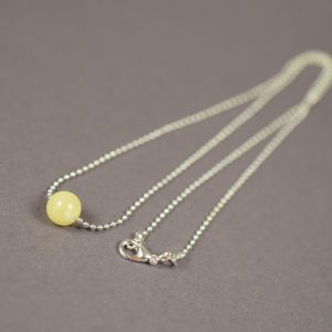 Minimalistinis gintarinis pakabukas su grandinėle ✨ GP0046 - Image 4