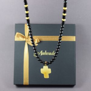 Gintarinis Kryželis Pakabukas su gintariniu vėriniu – Išskirtinis Papuošalas ✝️ - Image 6