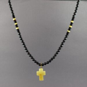 Gintarinis Kryželis Pakabukas su gintariniu vėriniu – Išskirtinis Papuošalas ✝️ - Image 5