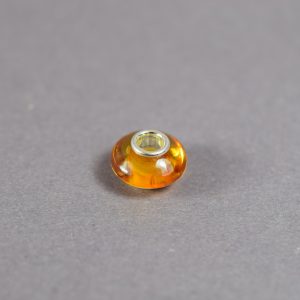 Gintarinis Pandora tipo karoliukas su sidabrine įvore – Konjakinis Baltijos gintaras ✨ - Image 3