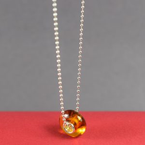 Gintarinis „Pandora“ stiliaus pakabukas su sidabrine grandinėle ✨ - Image 2
