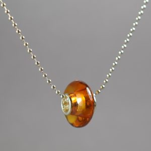 Gintarinis „Pandora“ stiliaus pakabukas su sidabrine grandinėle ✨ - Image 1