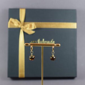 Gintariniai auskarai su paauksuotomis detalėmis „Auksinis žėrėjimas“ - Image 4