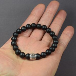 Matinio juodo gintaro apyrankė su graikišku ornamentu 🖤 - Image 4