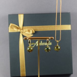 Gintarinių auskarų ir pakabuko komplektas su paauksuotomis detalėmis ✨ - Image 4