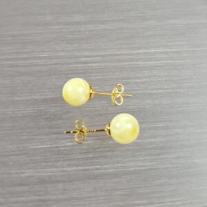 Gintaro auskarai su auksuotu užsegimu – klasikiniai burbuliukai ✨ - Image 4
