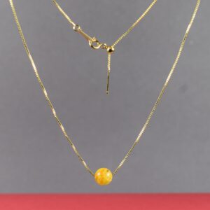 Minimalistinis gintarinis pakabukas „Amber Sphere“ su reguliuojama paauksuota grandinėle ✨ - Image 3