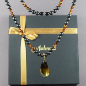 Gintariniai karoliai su pakabuku „Amber Contrast“ ✨ - Image 6