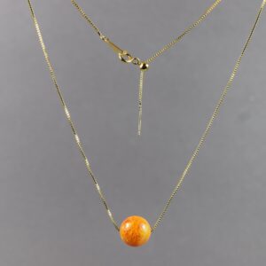 Gintarinis pakabukas su reguliuojama paauksuota grandinėle ✨ - Image 3
