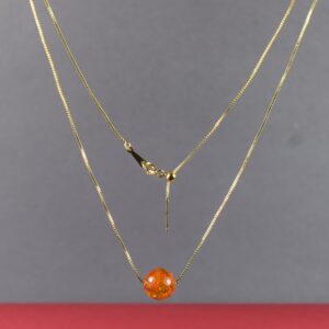 Gintarinis pakabukas – rutuliukas su grandinėle ✨ - Image 3