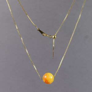 Gintarinis pakabukas – rutuliukas su grandinėle ✨ - Image 3