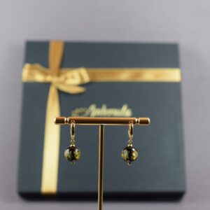 Facetuoti gintariniai auskarai – tamsaus konjako spalvos ✨ - Image 3