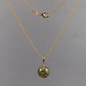 Gintarinis pakabukas rutuliukas su grandinėle ✨ - Image 3